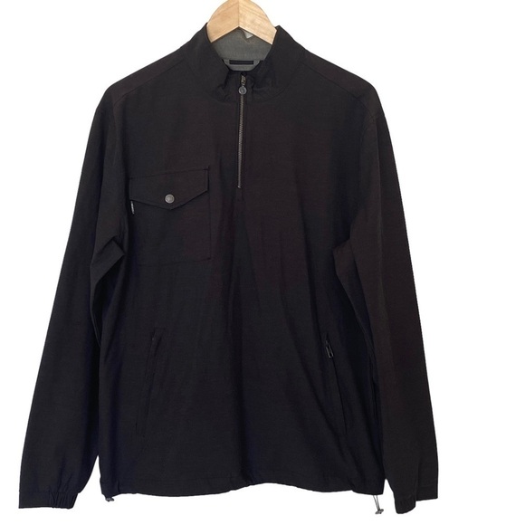 Linksoul Boardwalker Half-Zip Windebreaker Golf Jacket in Black, Size Me… - Picture 2 of 14